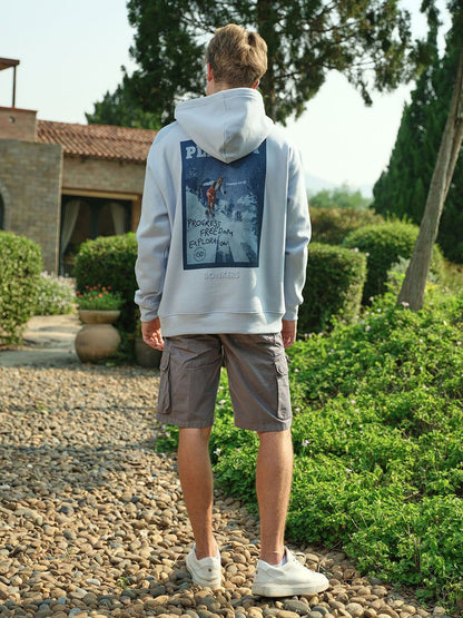 Men Printed Hooded Sweatshirt