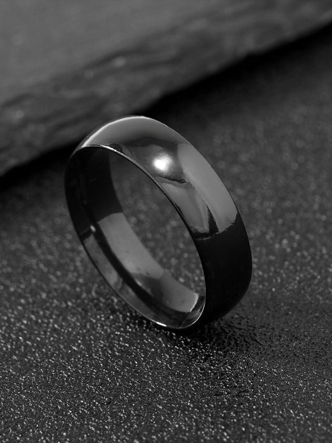 SALTY Men Stainless Steel Curved Nugget Finger Rings