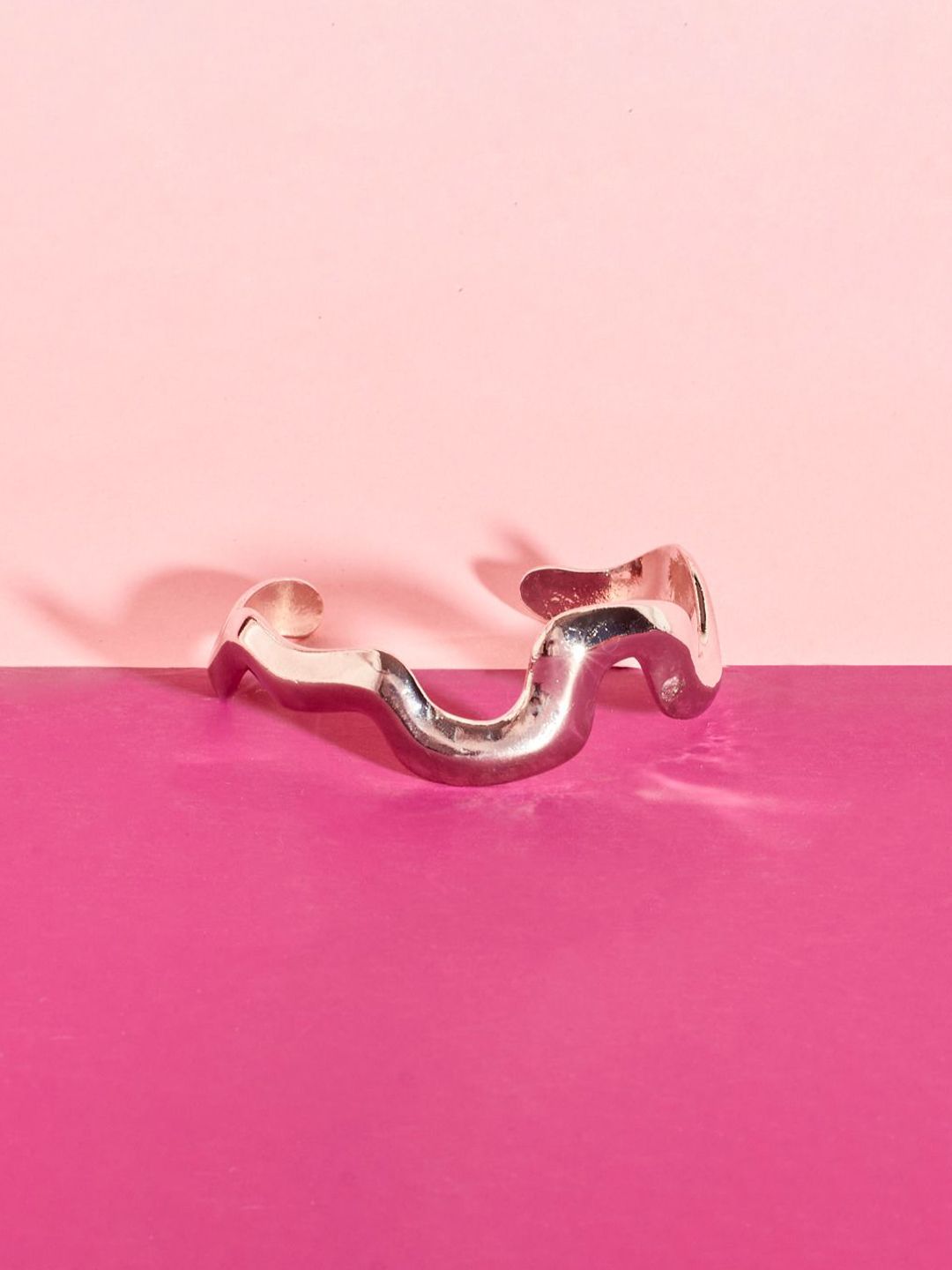 SALTY Women Stylish Silver Undulating Cuff Bracelet
