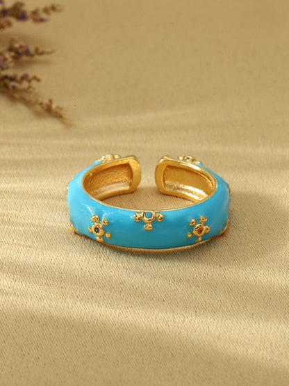 SALTY Stone-Studded Adjustable Finger Ring