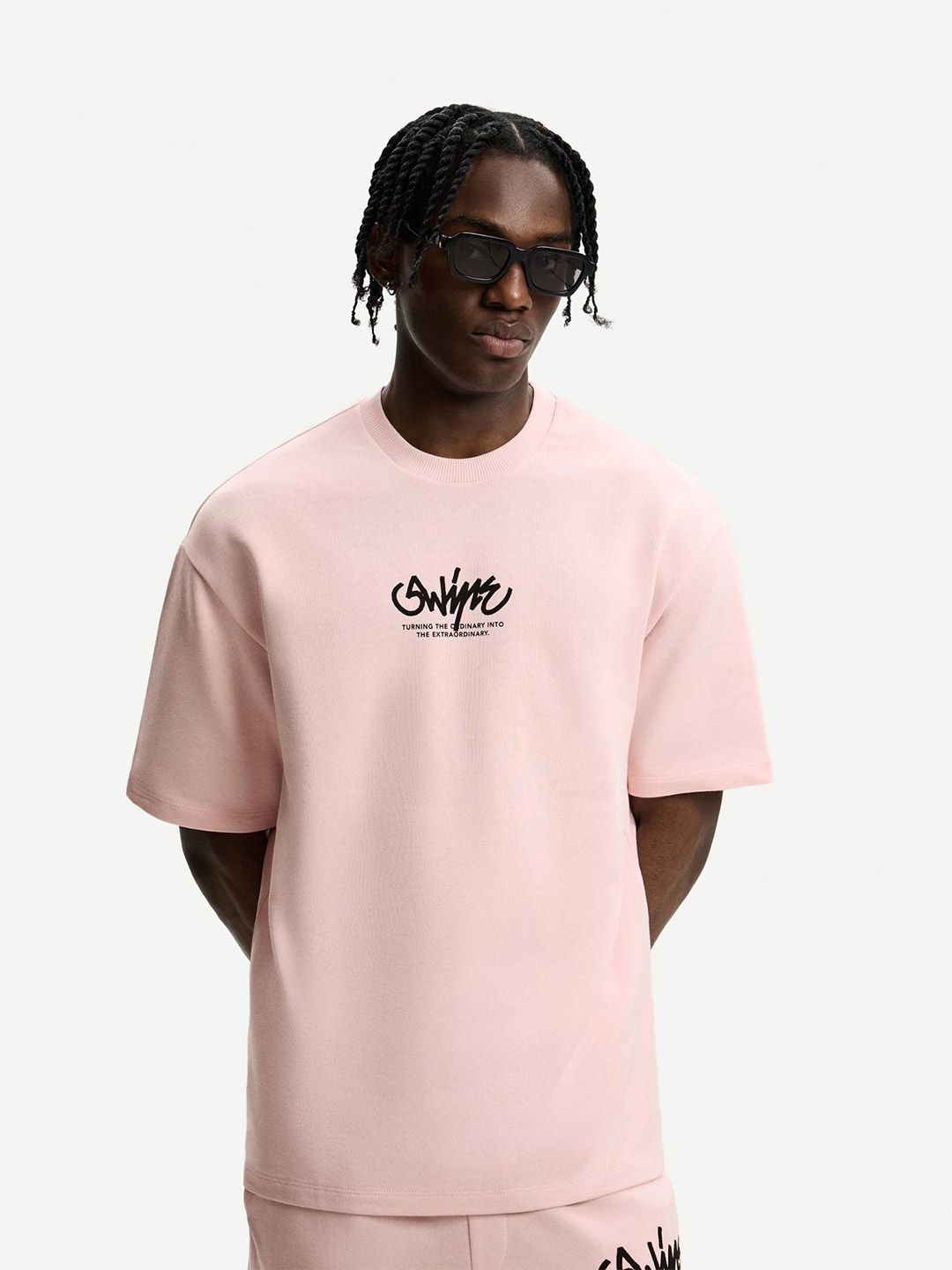 Printed short sleeve plush T-shirt