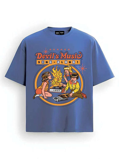 Men Devil's Music Oversized T-shirt