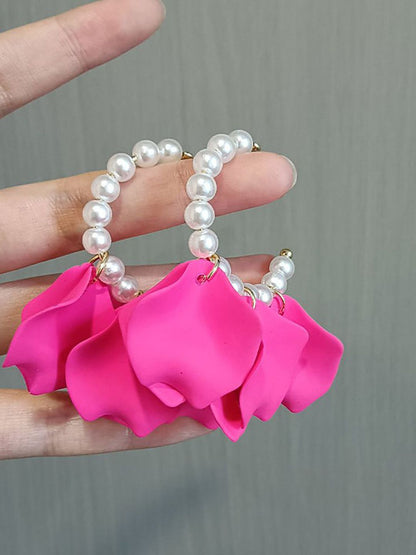 Leaf Shaped Half Hoop Earrings