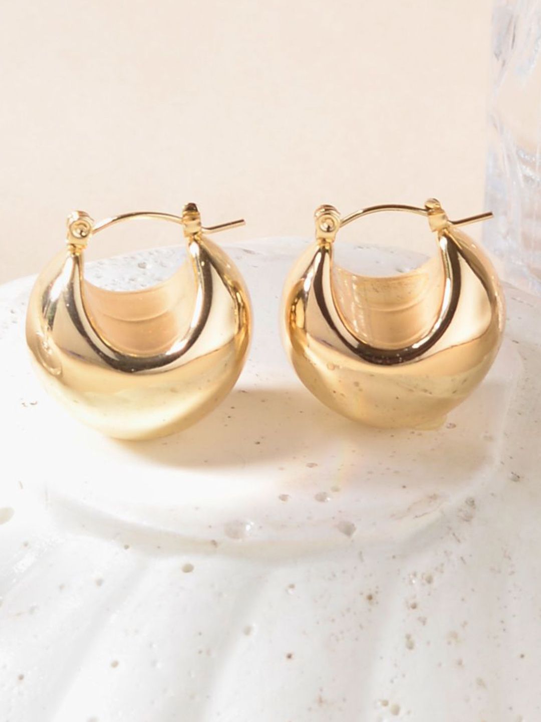 SALTY Dramatic Stainless Steel Contemporary Hoop Earrings