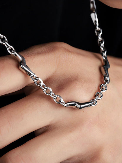 Stainless Steel Silver-Plated Minimal Necklace