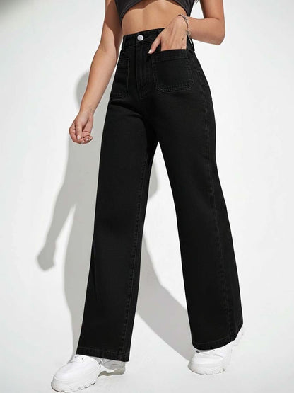 Women Cropped Wide Leg High-Rise Stretchable Jeans