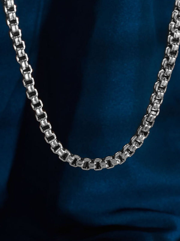 SALTY Stainless Steel Bold Link Silver Necklace
