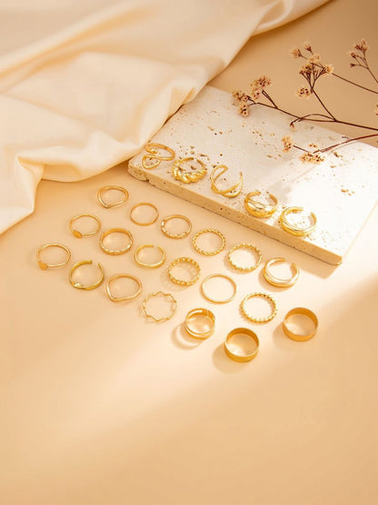 Set Of 24 Gold-Plated Finger Ring