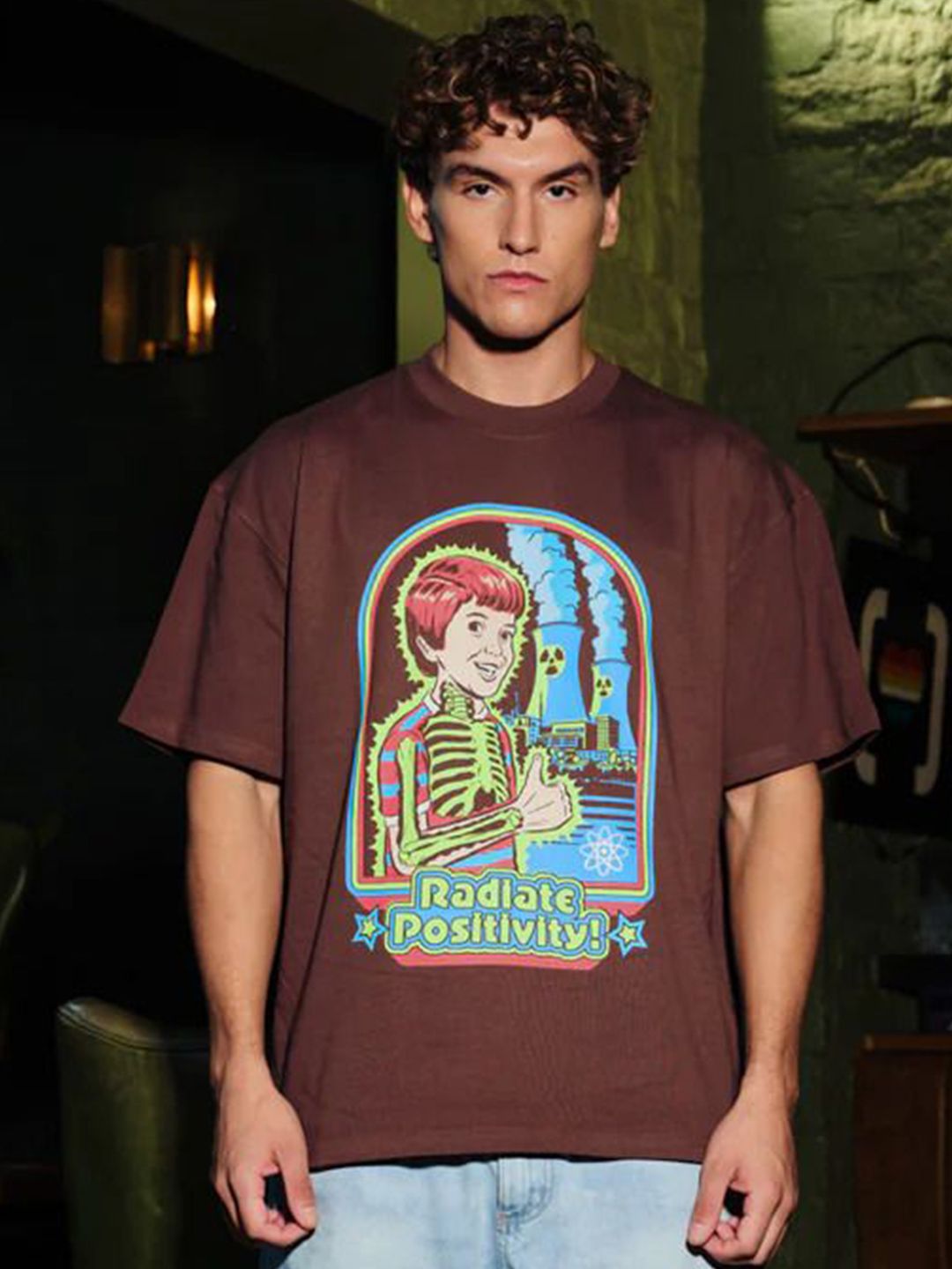 Steven Rhodes Men Radiate Positivity Oversized T-Shirt