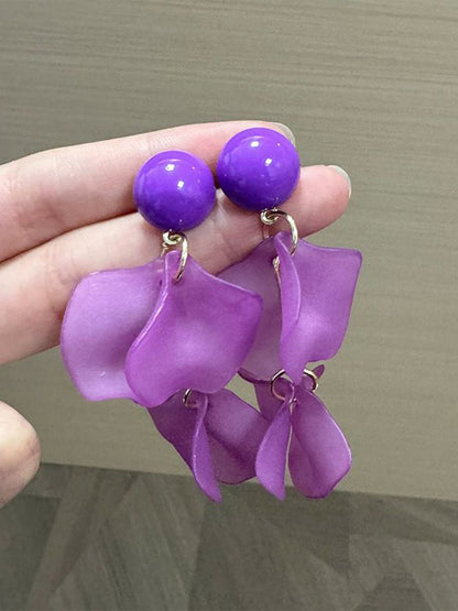 Artificial Beads Beaded Leaf Shaped Drop Earrings