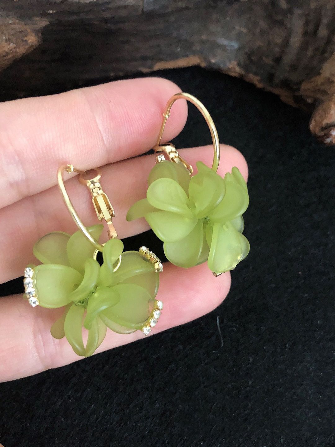 Floral Half Hoop Earrings