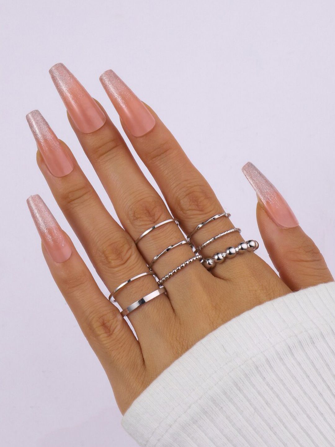 SALTY Set of 8 Nested Whispers Rings