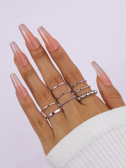 SALTY Set of 8 Nested Whispers Rings