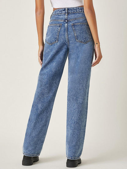 Women Pack Of 2 Straight Fit High-Rise Stretchable Jeans