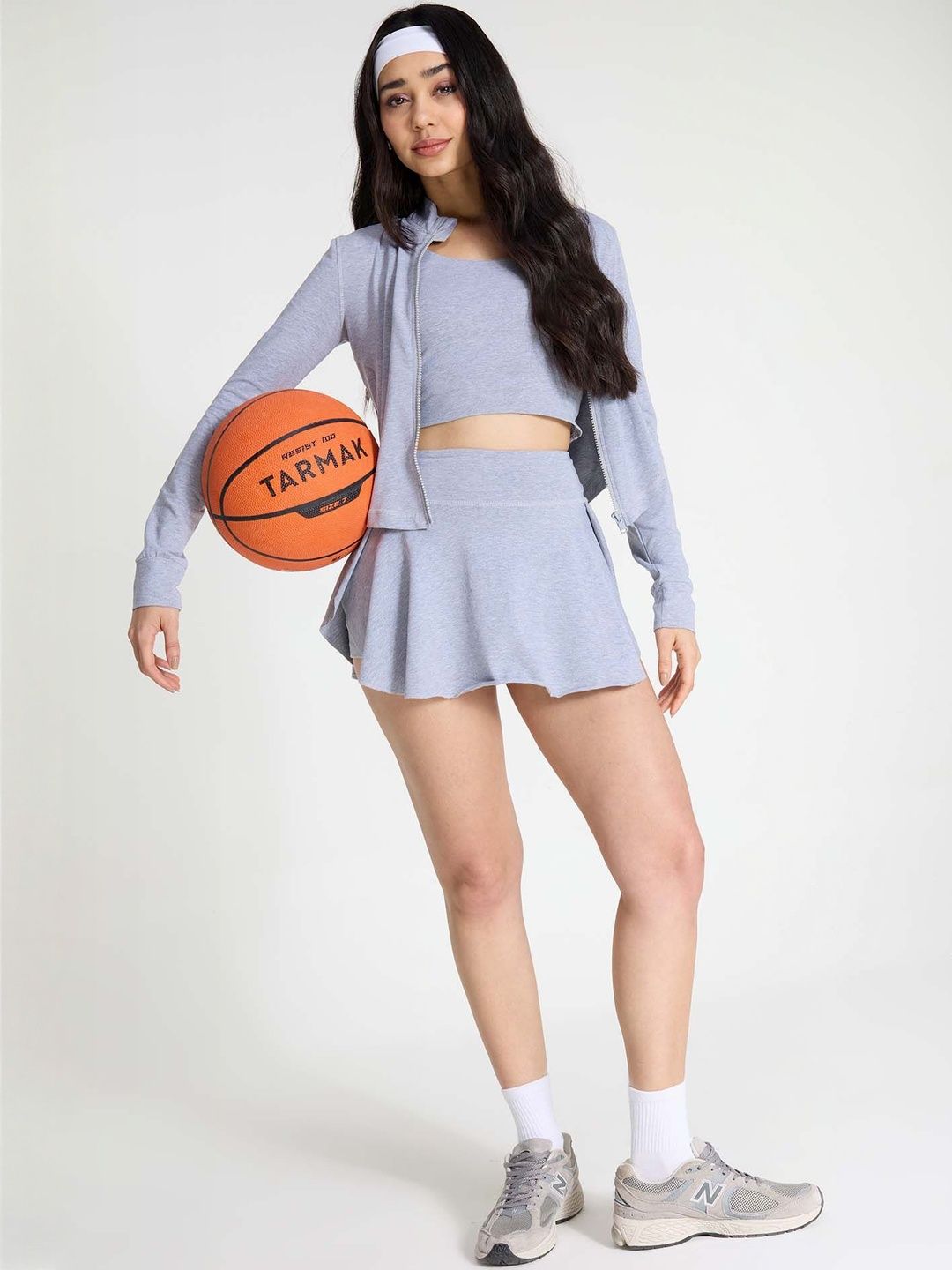 Women Grey Cotton Scoop Fitted Top