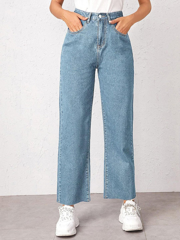 Women Straight Fit High-Rise Light Shade Stretchable Cotton Lycra Blend Jeans