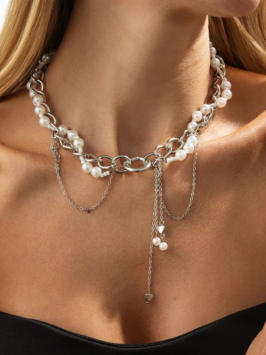 Silver-Plated Enamelled Necklace