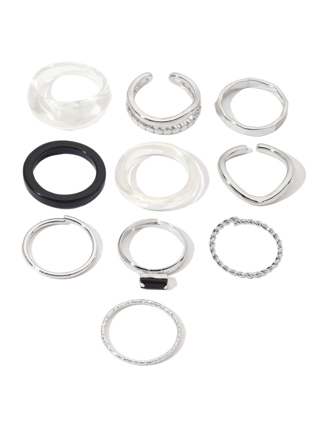 SALTY Set Of 10 Stackable Harmony Finger Rings