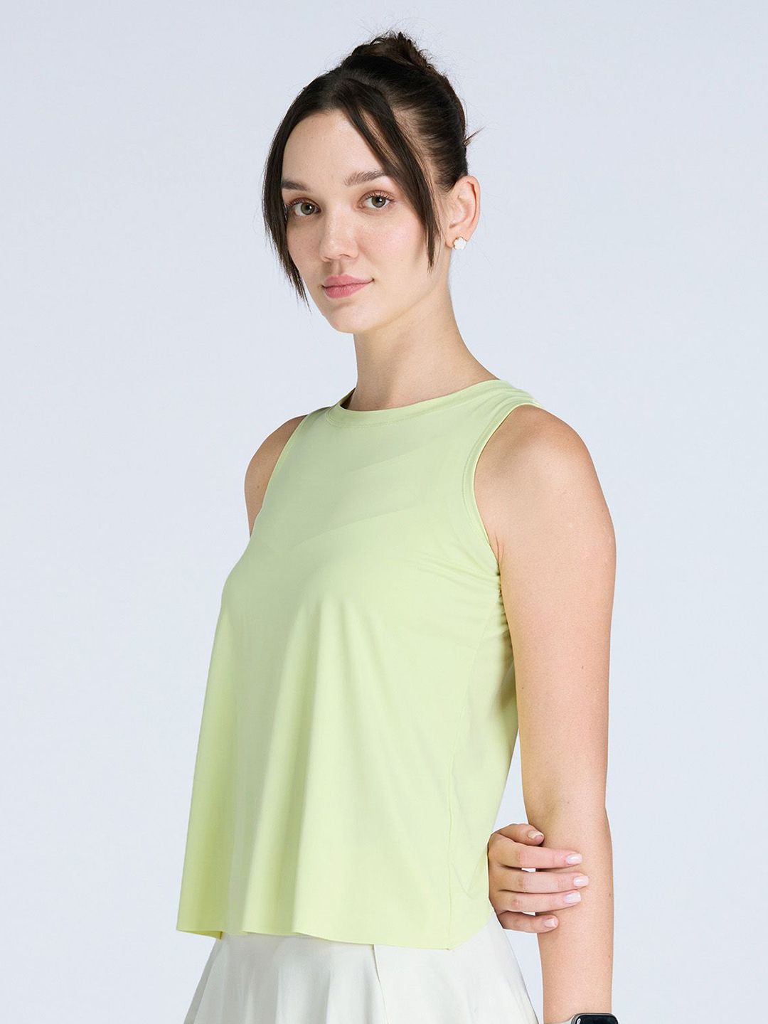 Women Lime Overlap Tank