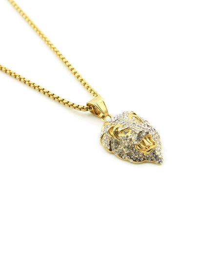 SALTY Stainless Steel Stone Studded  Animal Shaped Pendants with Chains