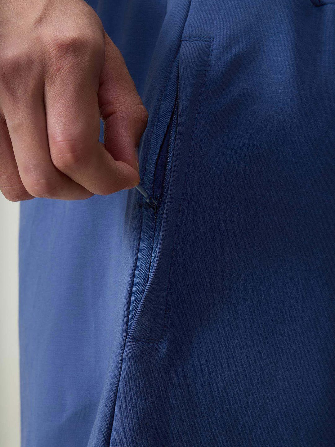 Blue Cotton Leisure Shorts