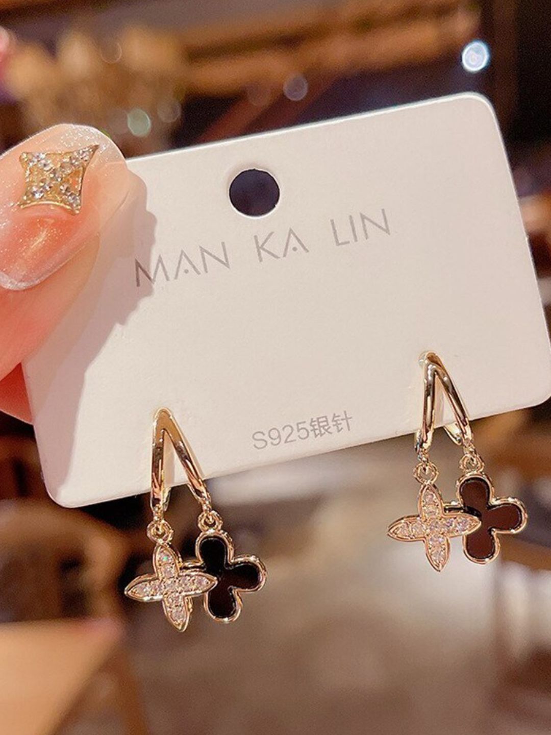 SALTY Electroplated Clover Whispers Drop Earrings