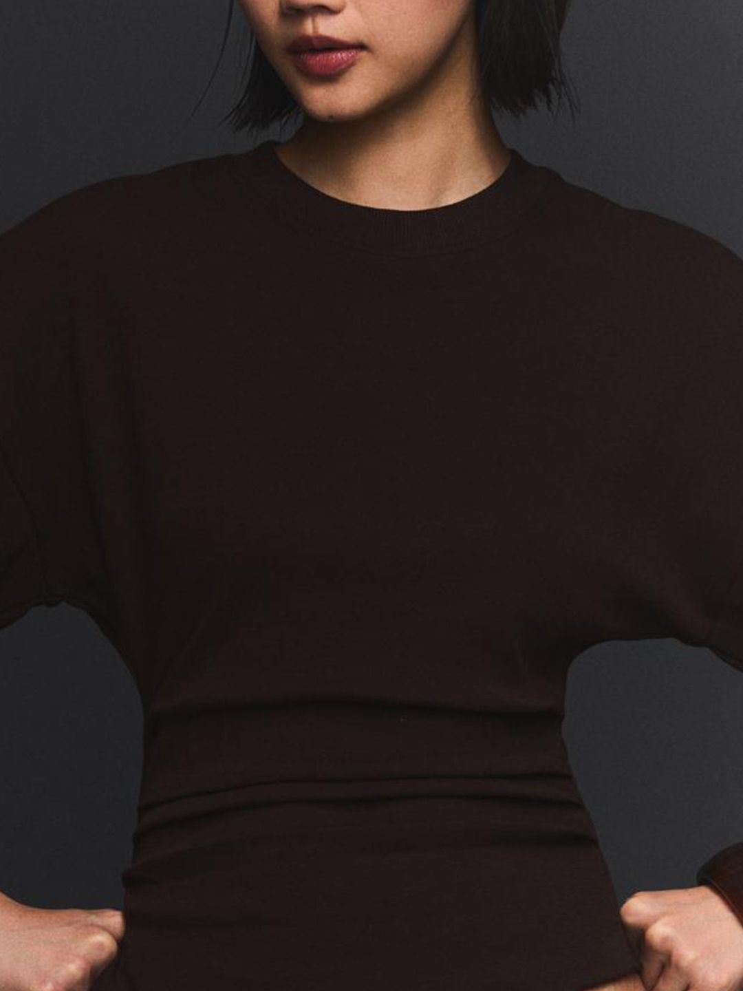 Short sleeve ruched T-shirt