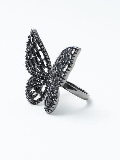SALTY Black Beauty Bliss Stylish Adjustable Finger Ring