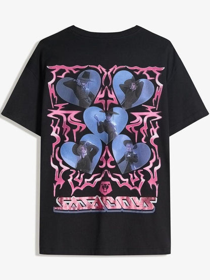 Kpop Demon Hunters Saja Boys short sleeve print T-shirt
