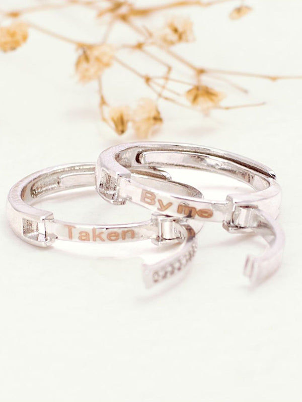 SALTY Set Of 2 Taken By me Secret Stylish Adjustable Finger Ring