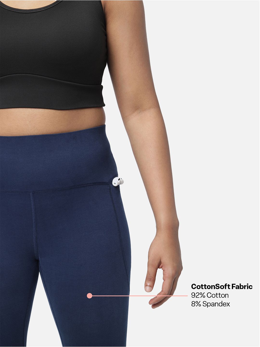 Women Lightweight and Breathable Ankle Length Groove-In Cotton Tights