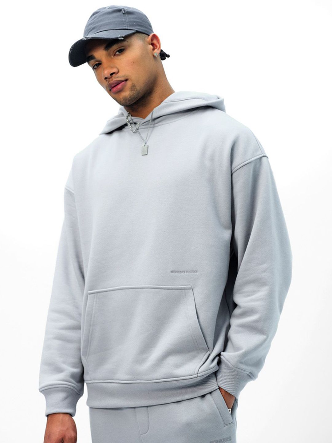 Men Grey Wear A Hug Oversized Hoodie