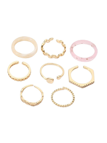 SALTY Set of 8 Urban Chic Rings