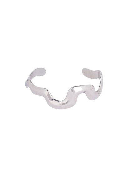 SALTY Women Stylish Silver Undulating Cuff Bracelet