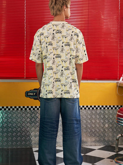 Humour and Comic Printed Oversized T-Shirt