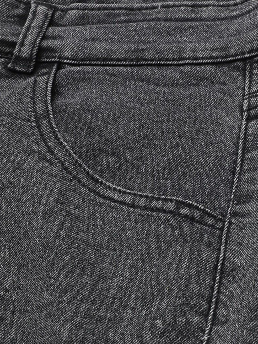 Men Charcoal Jean Fit Low-Rise Heavy Fade Stretchable Jeans