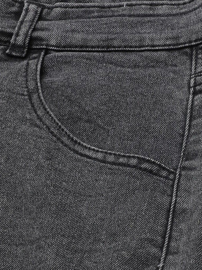 Men Charcoal Jean Fit Low-Rise Heavy Fade Stretchable Jeans