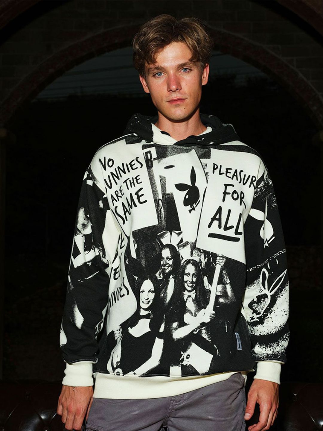 Men Printed Hooded Sweatshirt
