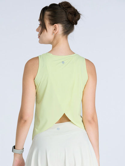 Women Lime Overlap Tank