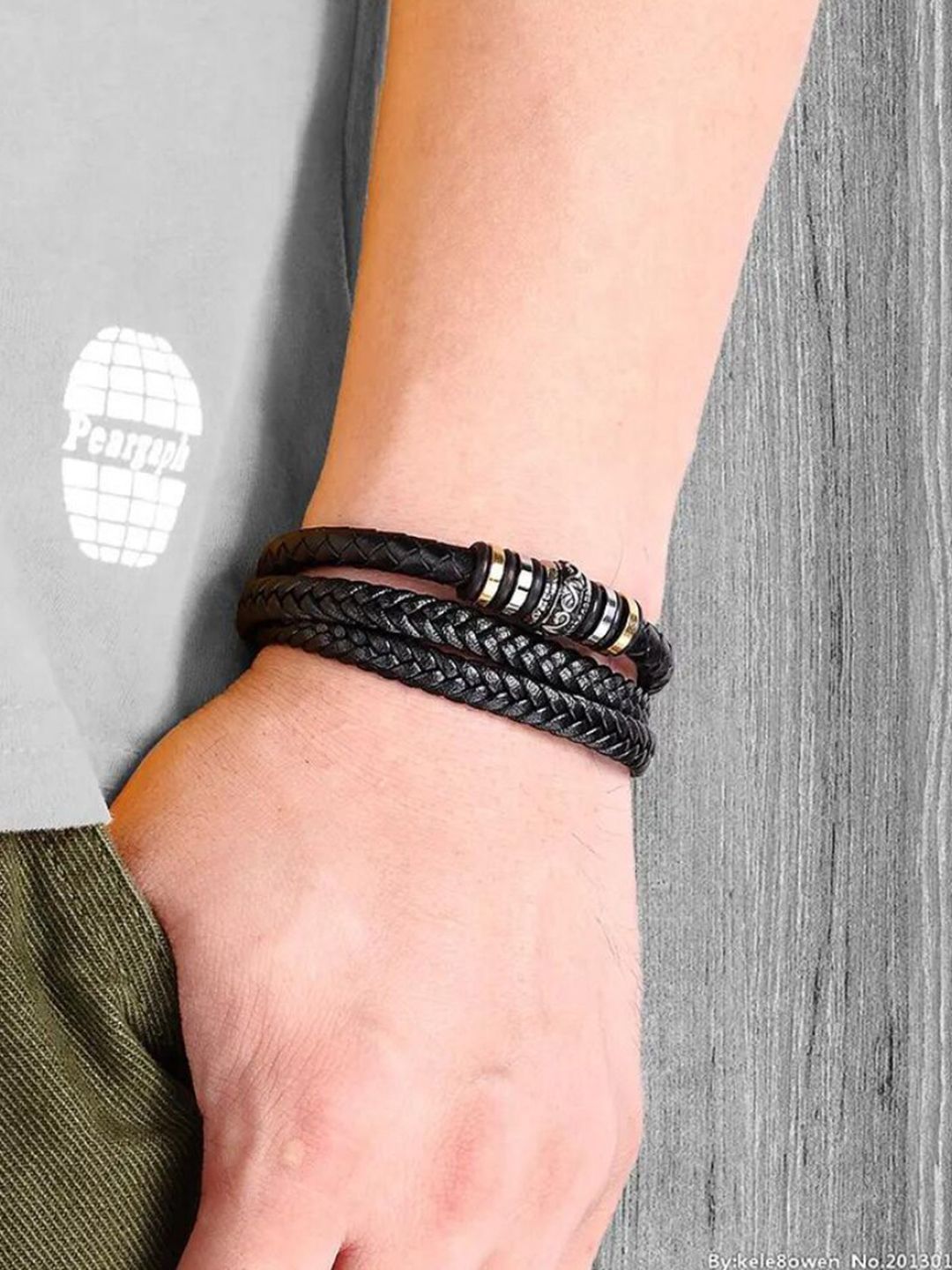 SALTY Men Leather Multistrand Bracelet
