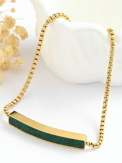 SALTY Stainless Steel Stone-Stuuded Midnight Enamel Wraparound Bracelet
