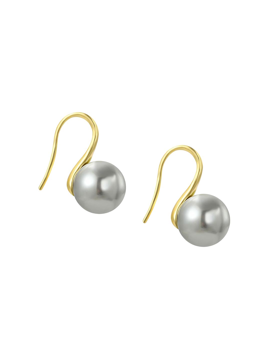Gold-Plated Circular Beaded Chunky Hoop Earrings