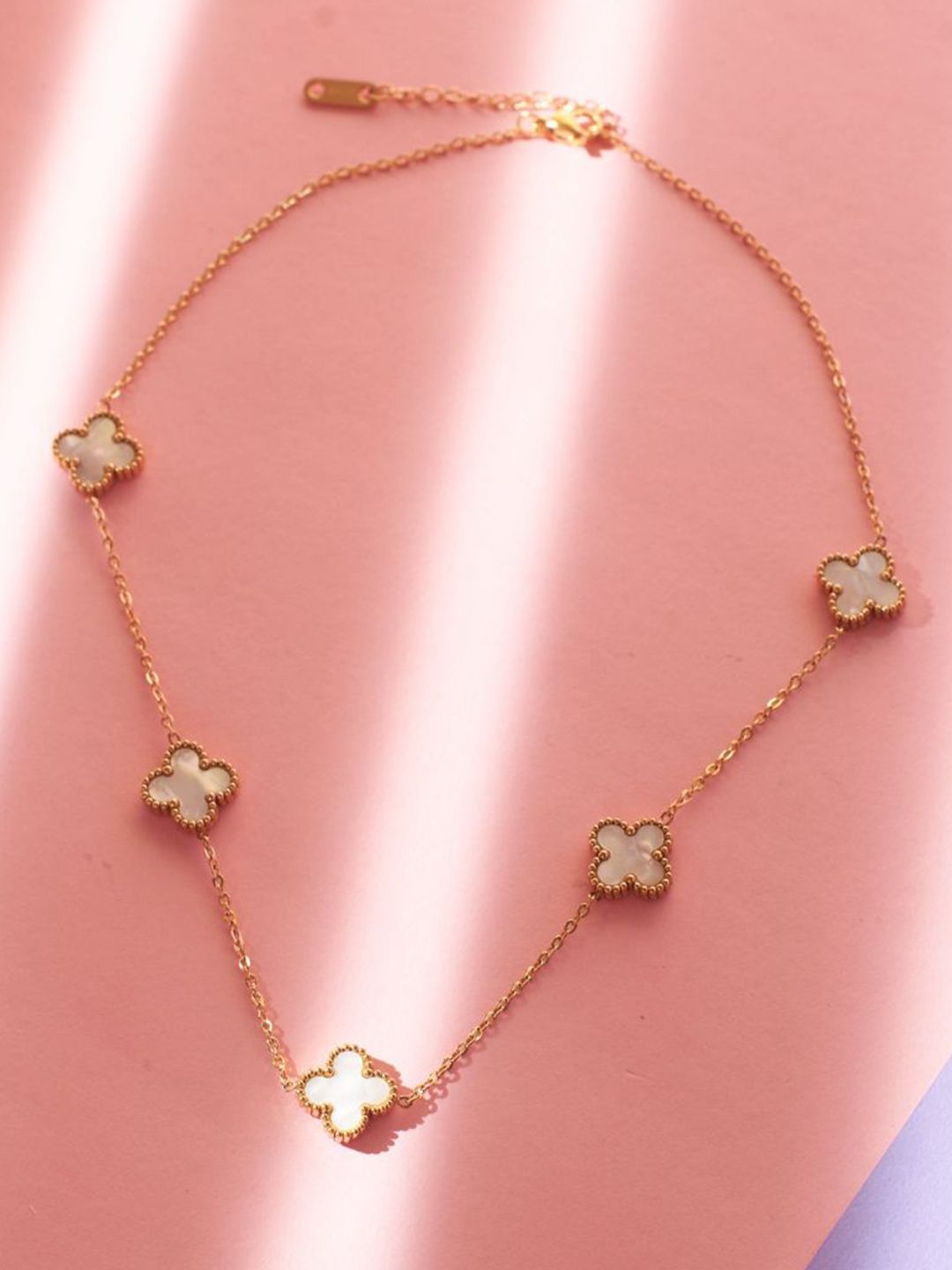 SALTY Dove & Baguette Pendant Chain & Stones Studded Ring Jewellery Set