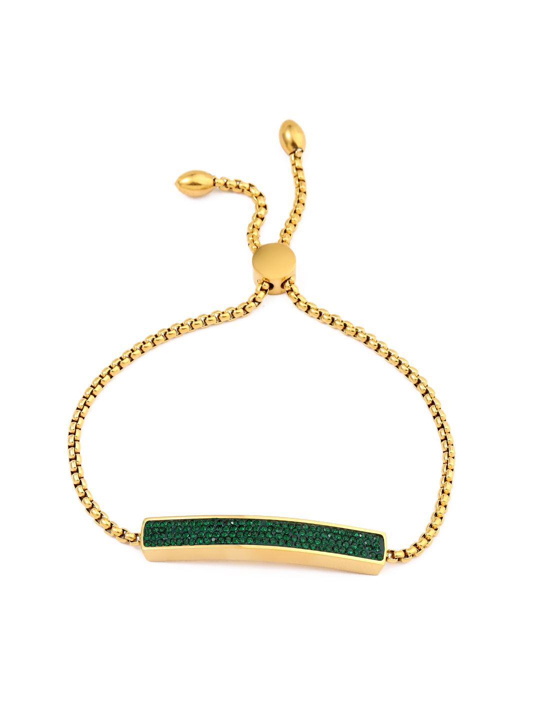 SALTY Stainless Steel Stone-Stuuded Midnight Enamel Wraparound Bracelet