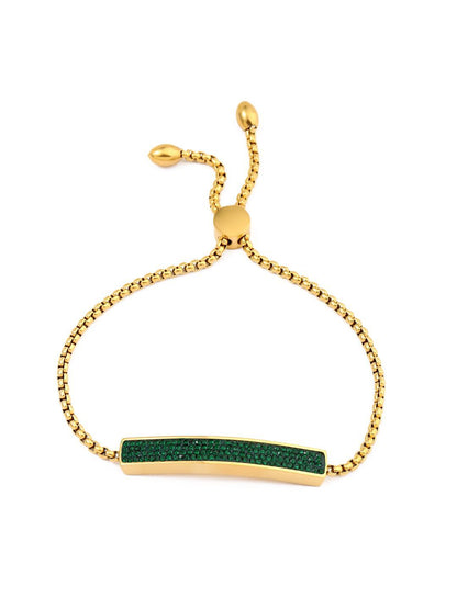 SALTY Stainless Steel Stone-Stuuded Midnight Enamel Wraparound Bracelet