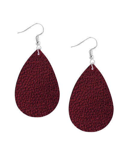 Silver-Plated Oval Shaped Drop Earrings