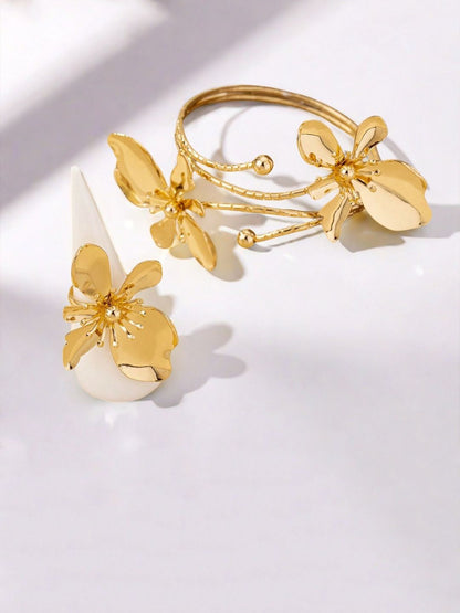 Gold-Plated Stone Studded Jewellery Set