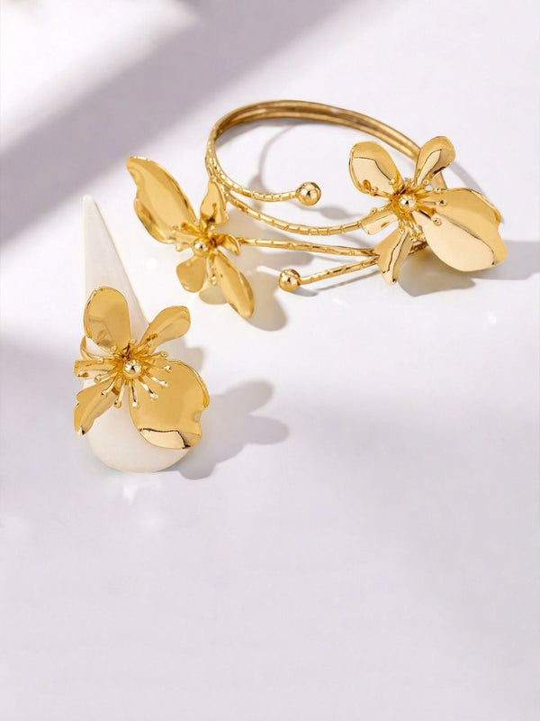 Gold-Plated Stone Studded Jewellery Set