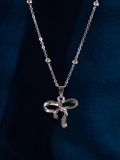 SALTY Ribbon Charm Contemporary Pendant With Chain