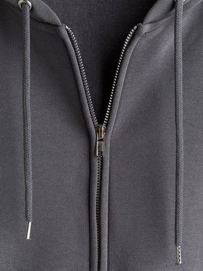 Loose Fit Zip-Through Hoodie